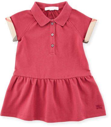 Burberry Cali Smocked Raglan Polo Dress, Pink, Size 6M